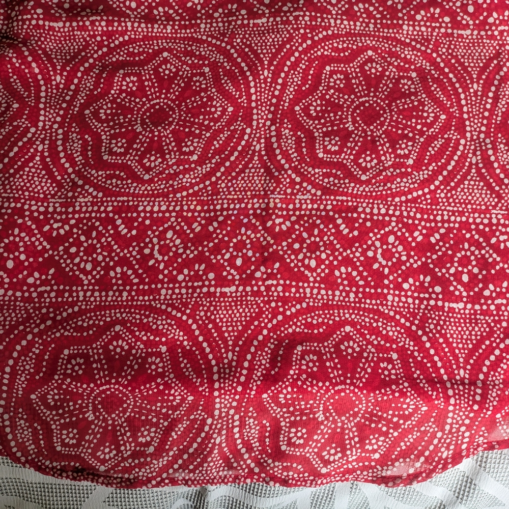 Women's Red Patterned Tank Top - Picture 3 of 4